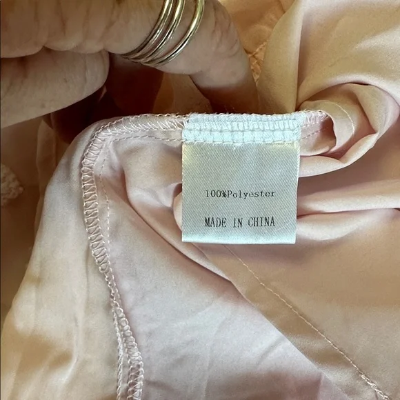 Pink Flowy Babydoll Textured Short Sleeve Dress Size Large - Picture 10 of 11